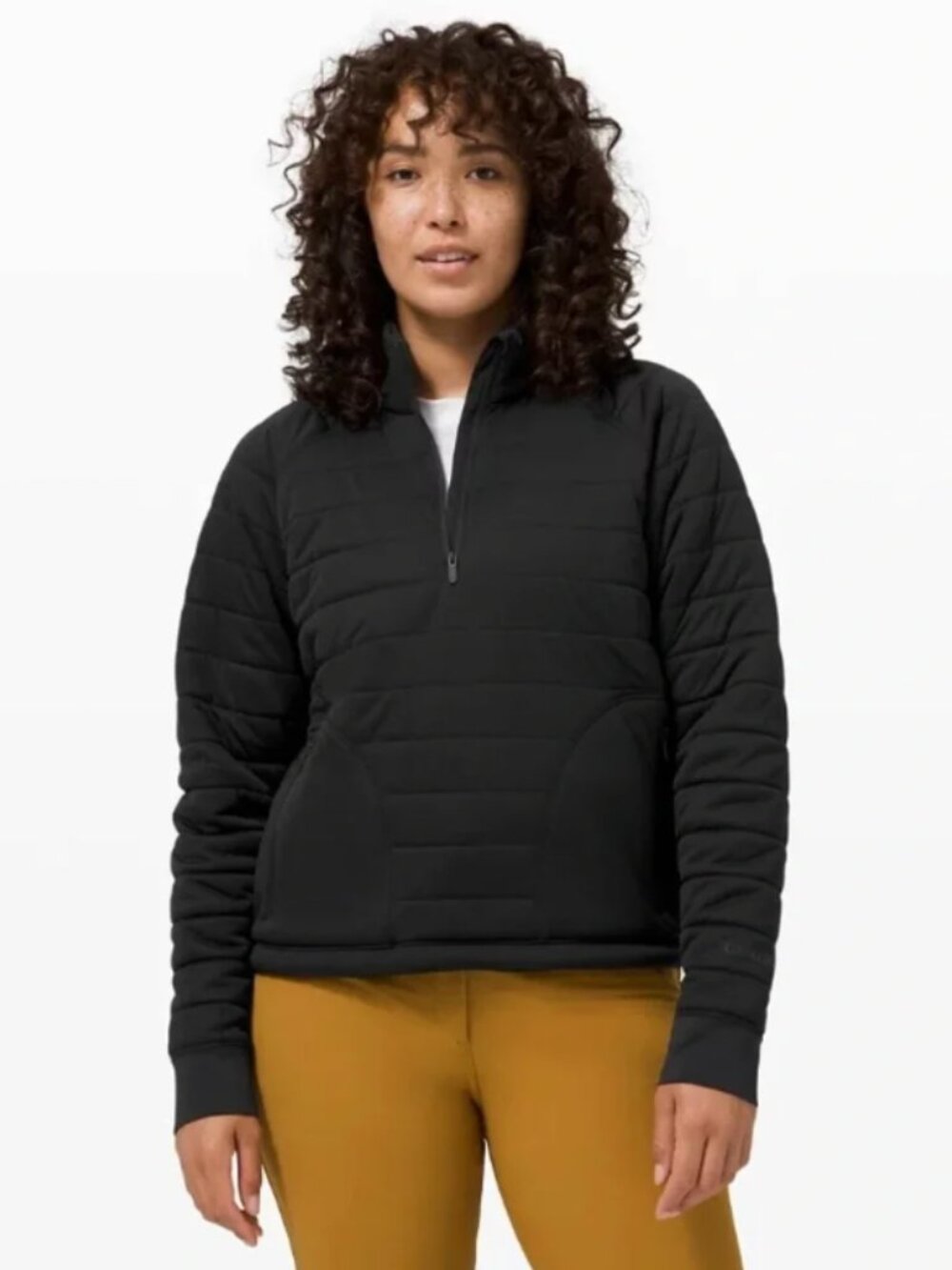Lululemon Women's Dynamic Movement Half Zip Black Pullover Jacket Size 6